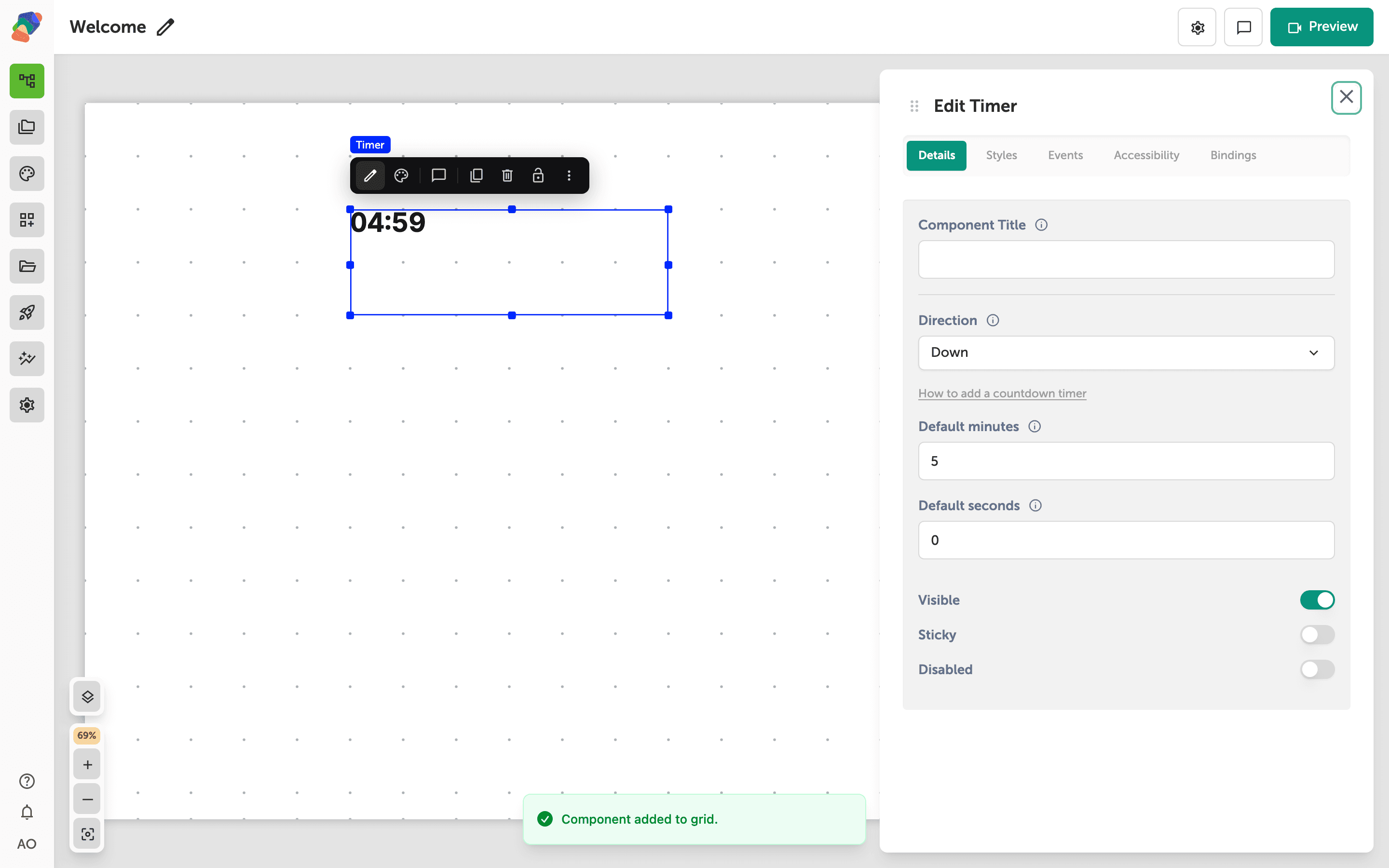 Adding a Countdown or Count-Up Timer