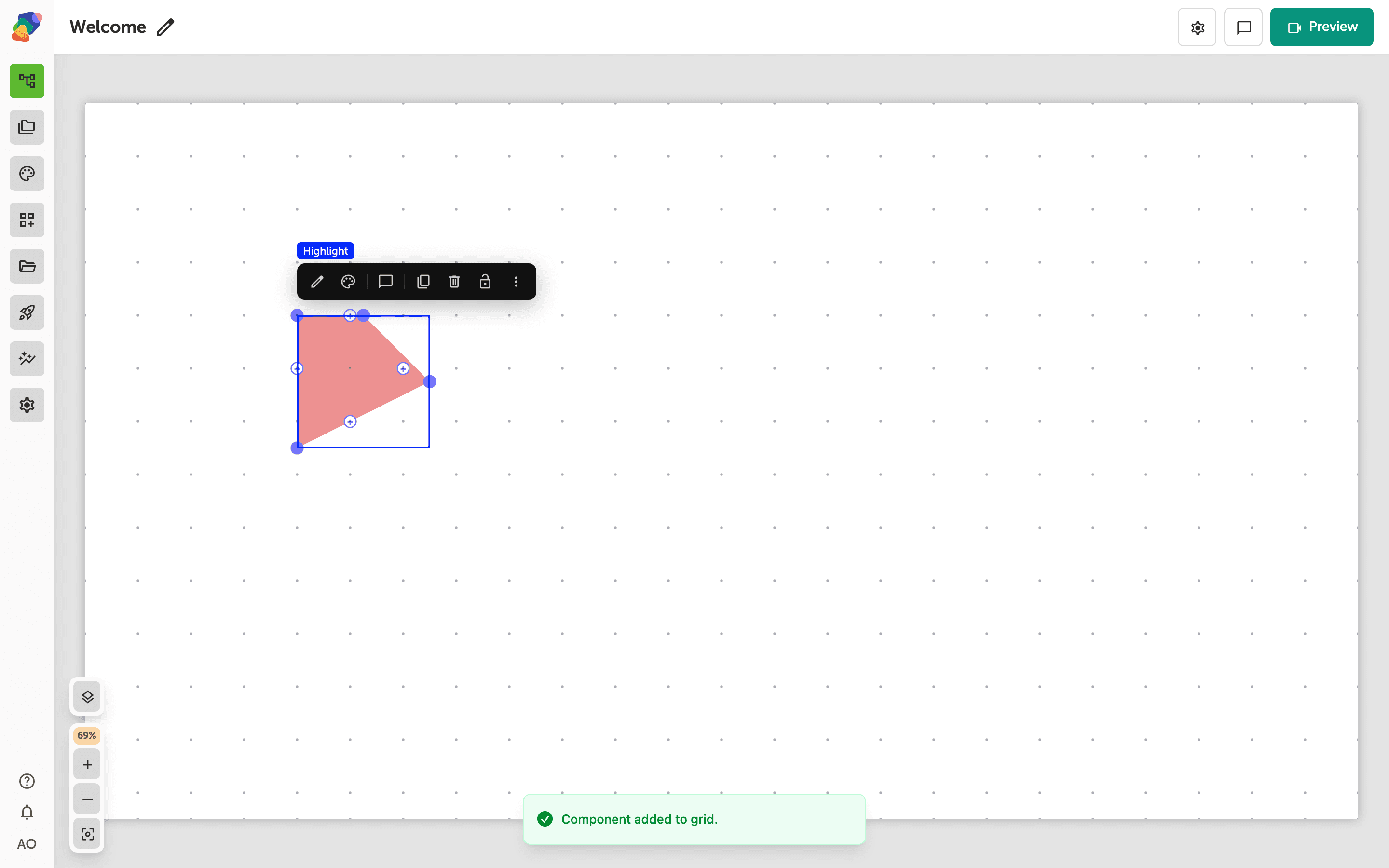 A Highlight shape on the grid.