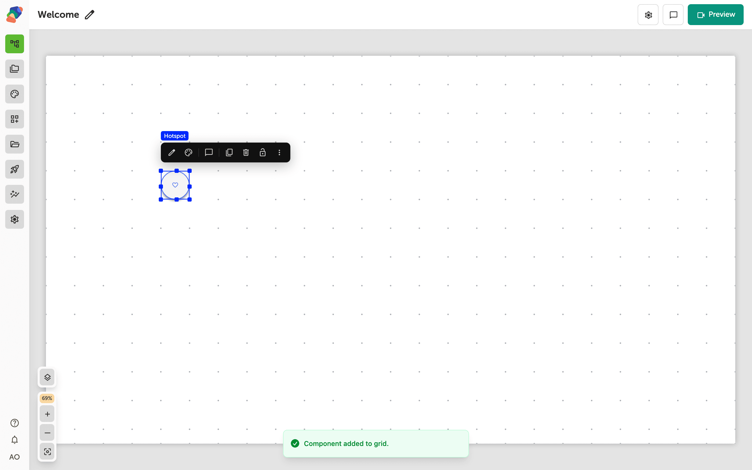 A Hotspot marker on the grid.