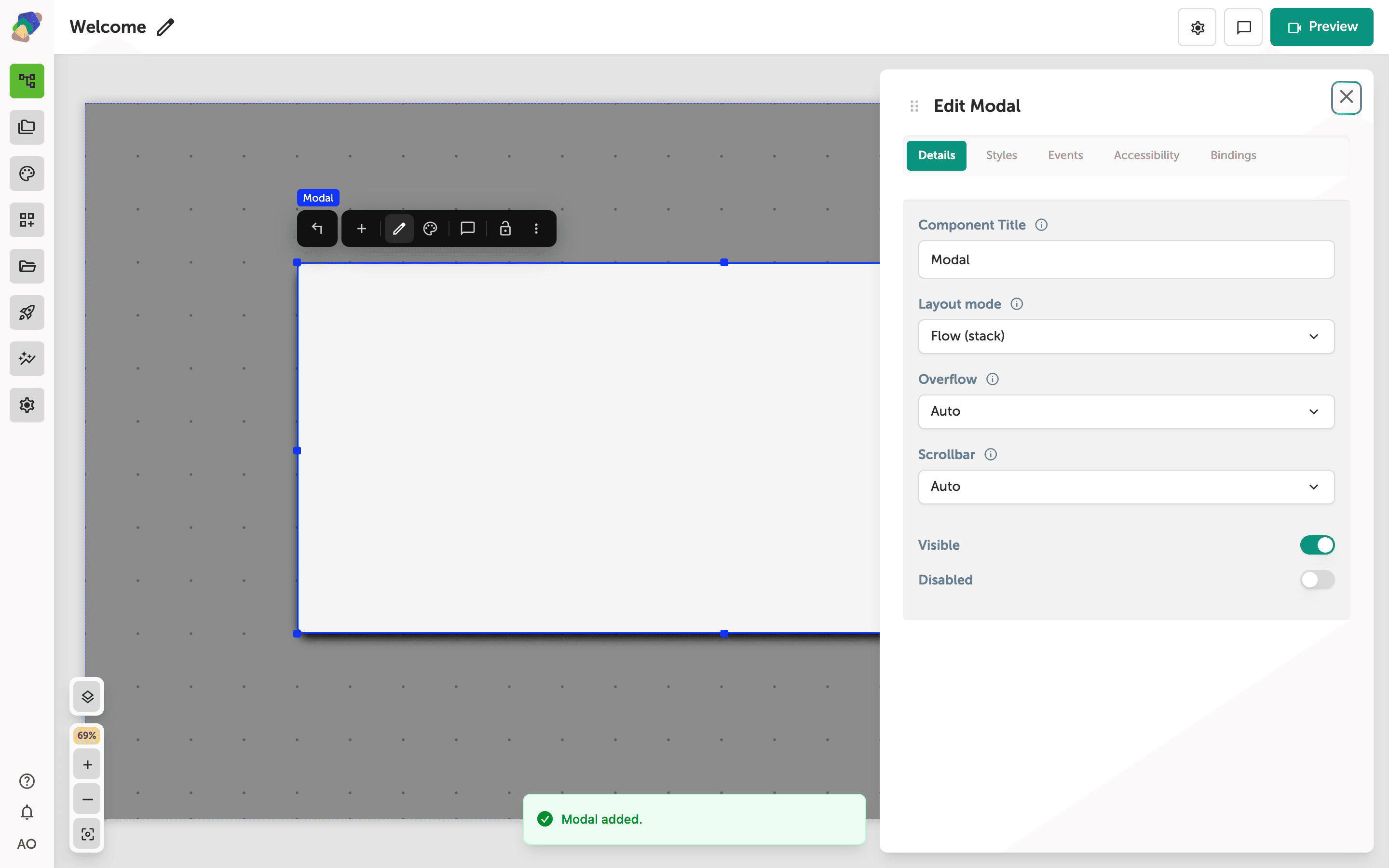 Adding a Modal