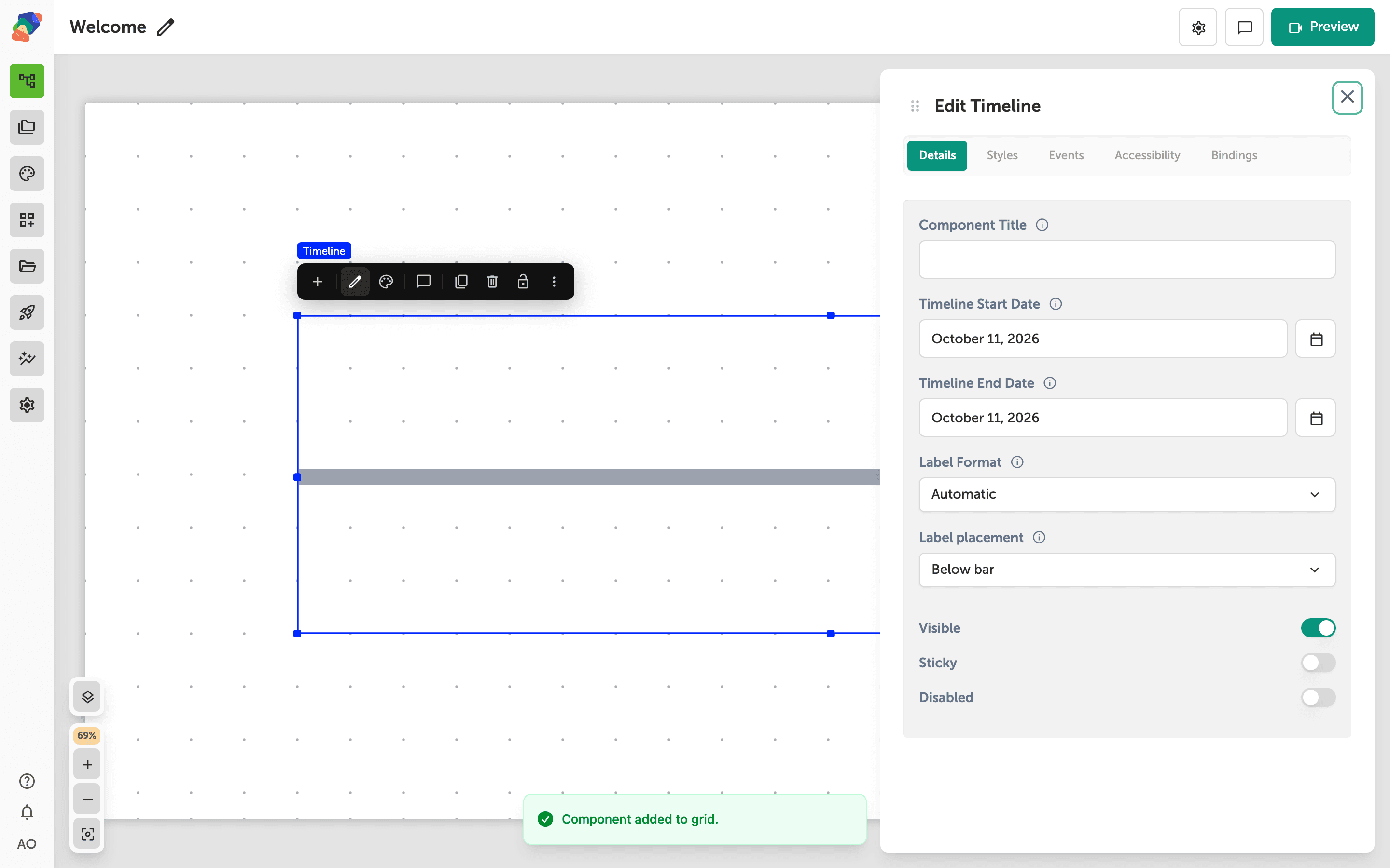 Adding a Timeline