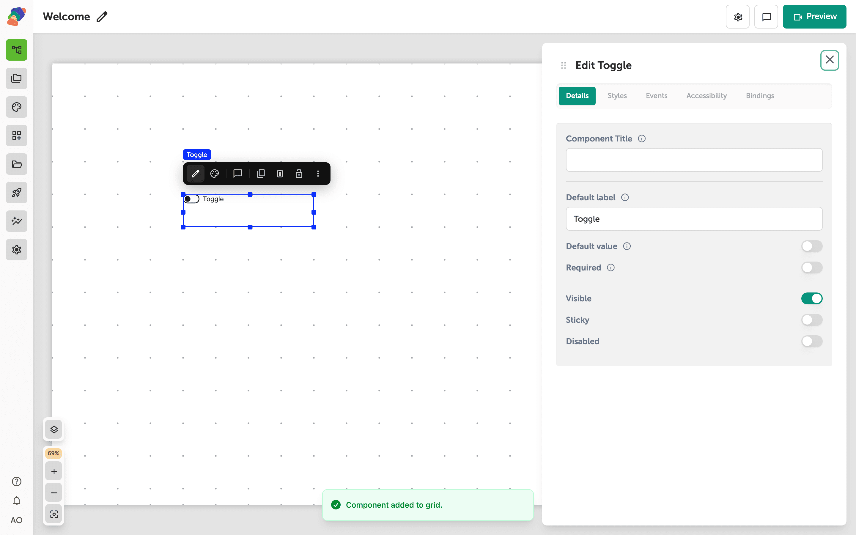 Adding a Toggle
