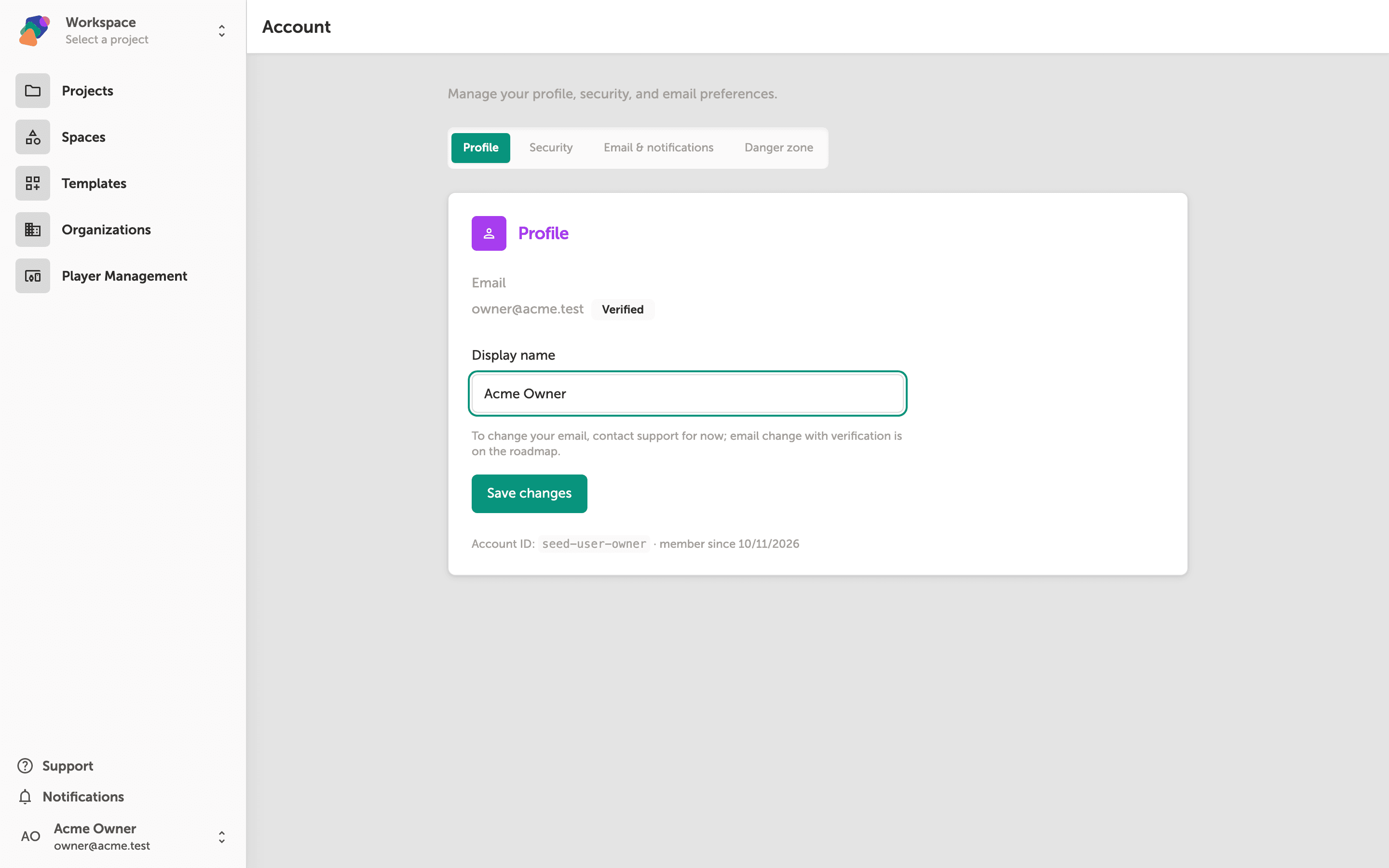 Managing Your Account Profile