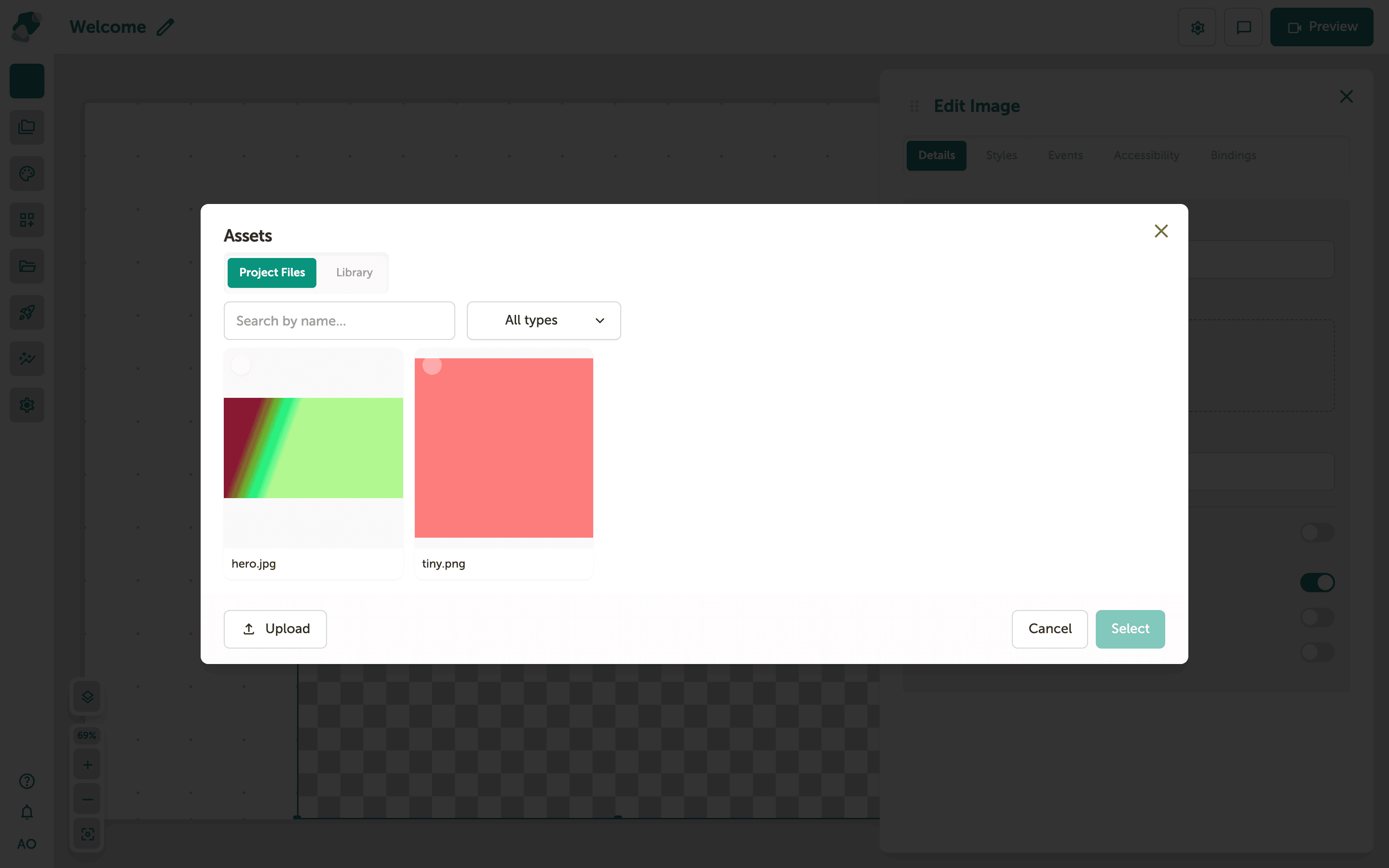 Using the Library Modal