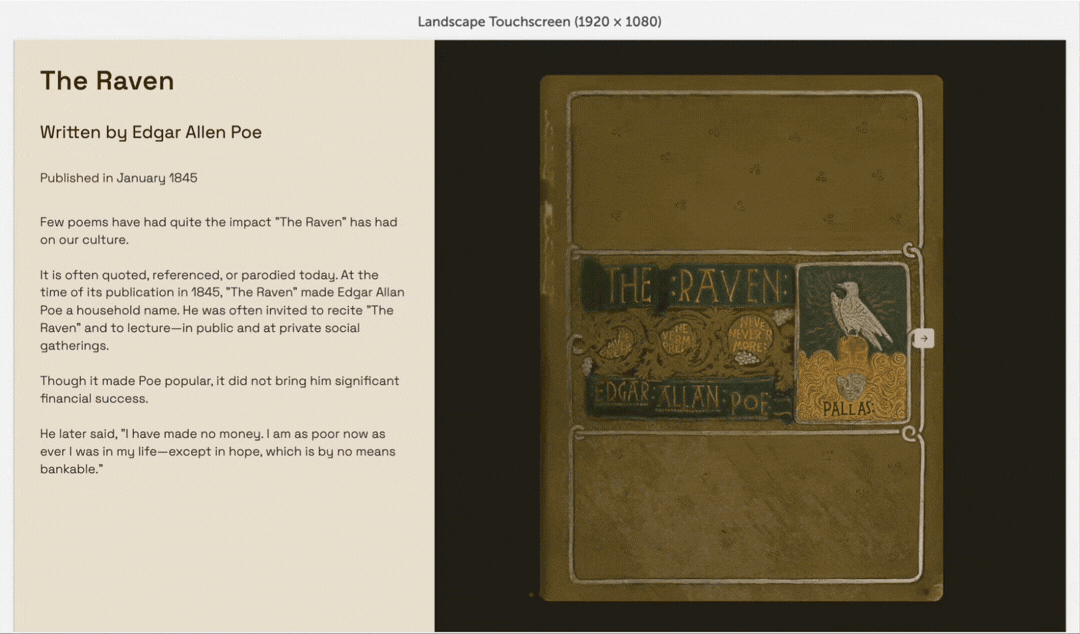 An image opens a pop-up with a carousel of more images